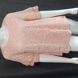 Beautiful Exclusive One Lace Peach Colored Top with Lining